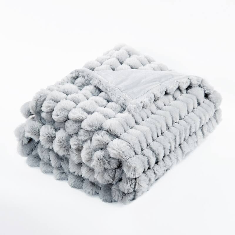 Home Soft Things Spandex Striped Heavy SyntheticRabbit FauxFur Throw