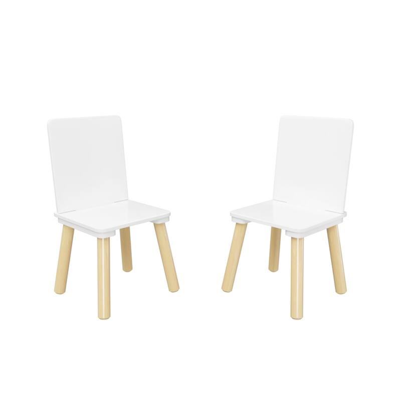 Anmytek Toddler 3-Piece Wooden Table and Chair Set Kids Activity Desk with Animal Backrest for Playroom Nursery