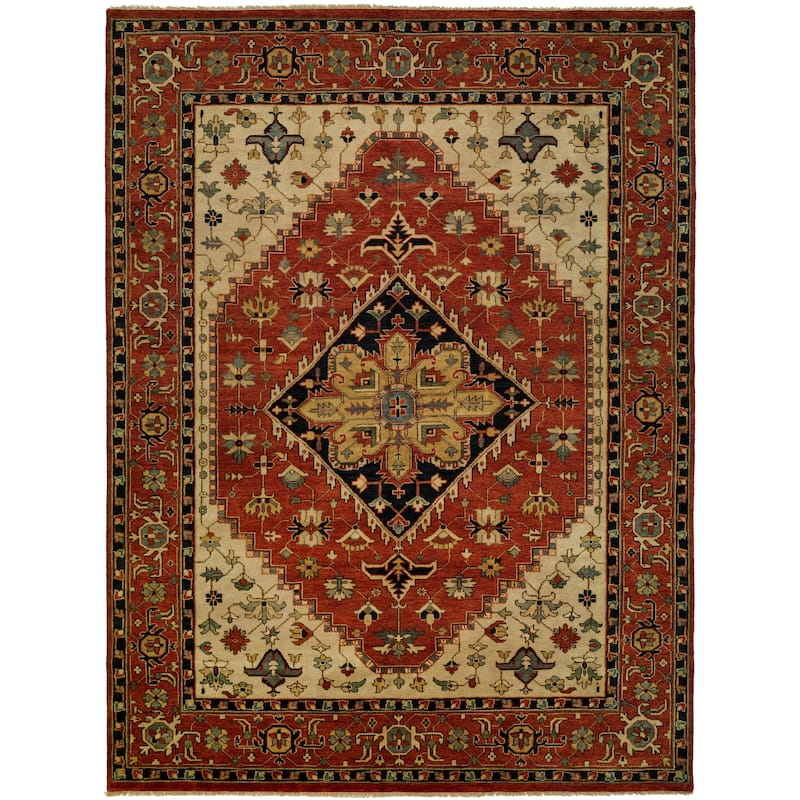 Traditional Multi-Colored Hand-Knotted Wool Area Rug - 2' x 3' - Multi-Colored