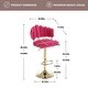 preview thumbnail 19 of 36, HOMEFUN Velvet Swivel Adjustable Height Scallop Bar Stools With Footrest(set of 2)