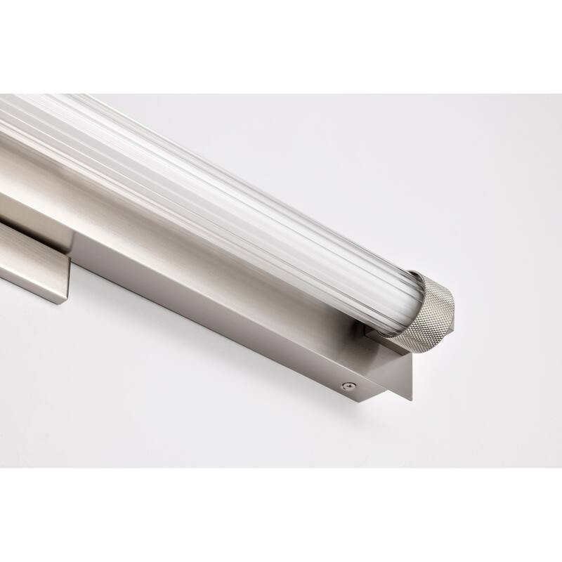 Larissa 24 Inch LED Vanity 3000K CCT Brushed Nickel Finish Opaque Glass - Brushed Nickel