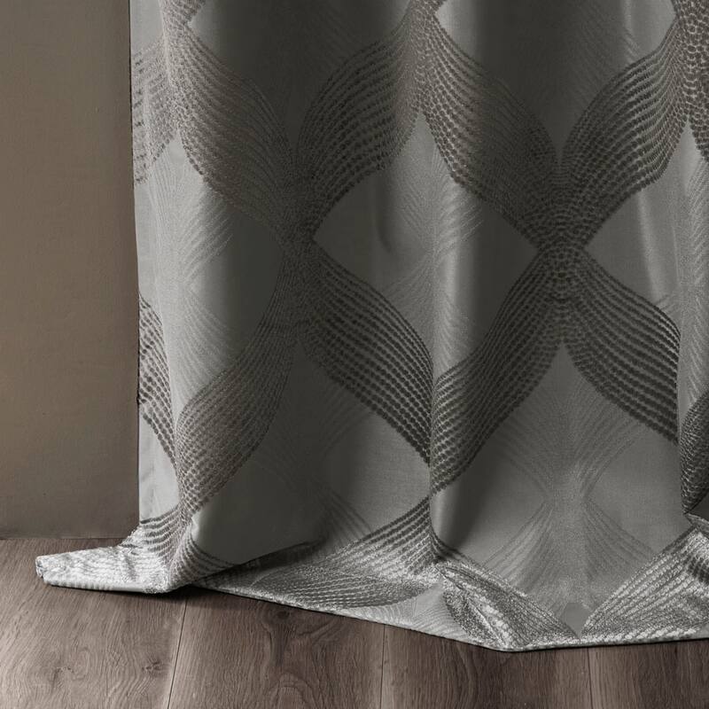 Ogee Knitted Jacquard Curtain Panel