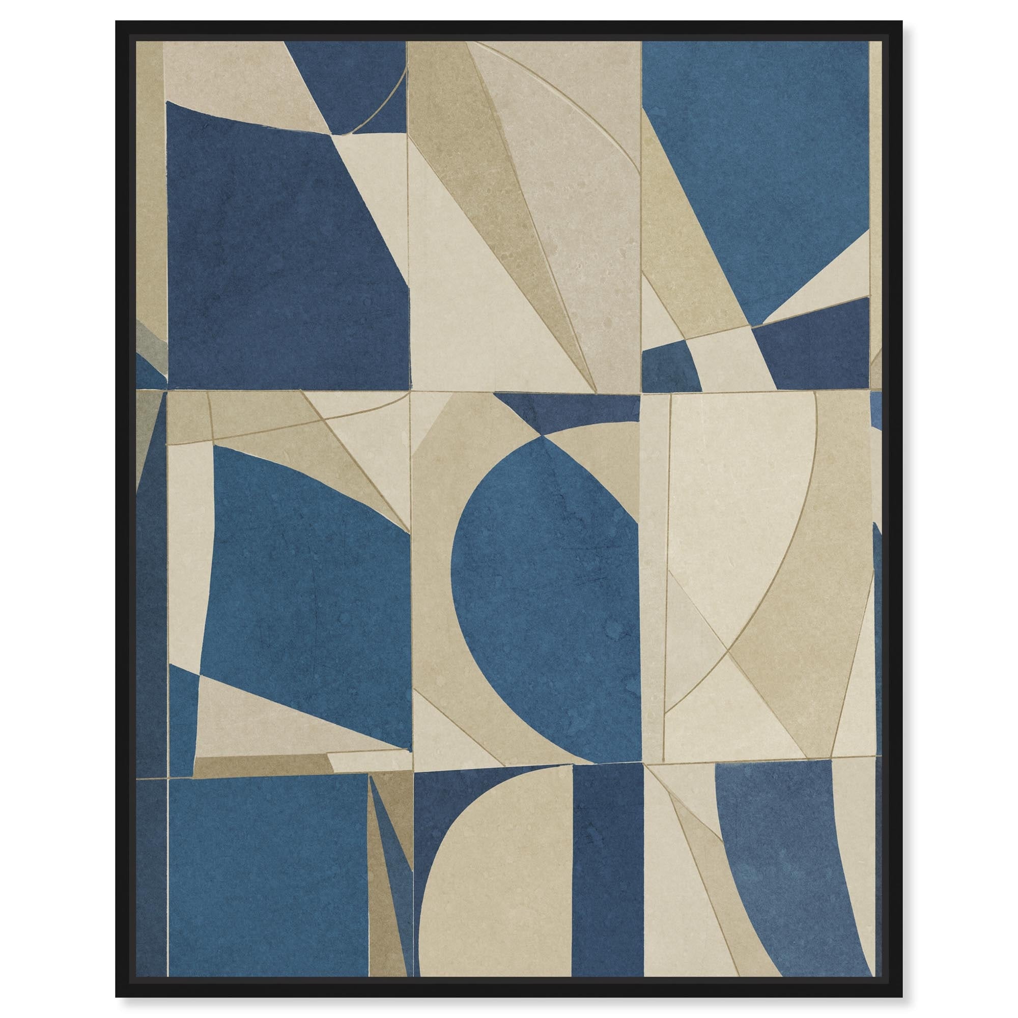 Blue Pieces Blue Decor Framed Canvas Print by Notoriart