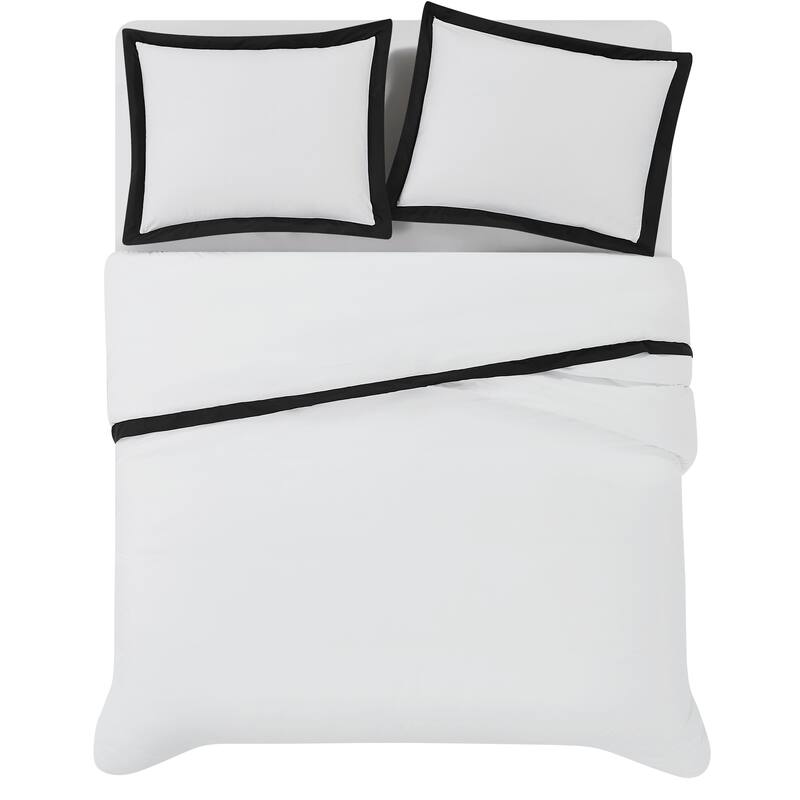 Brooklyn Loom Cotton Hotel Border 3 Piece Comforter Set