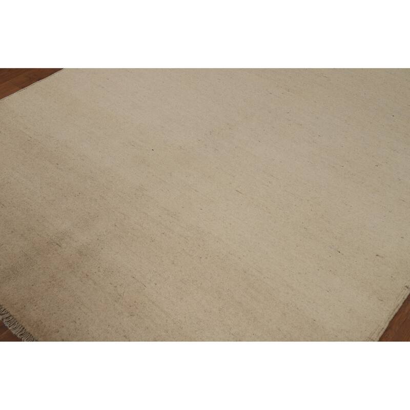 Gabbeh Modern Rug Oriental Beige Handmade Wool Carpet - 5'1"x 6'6"