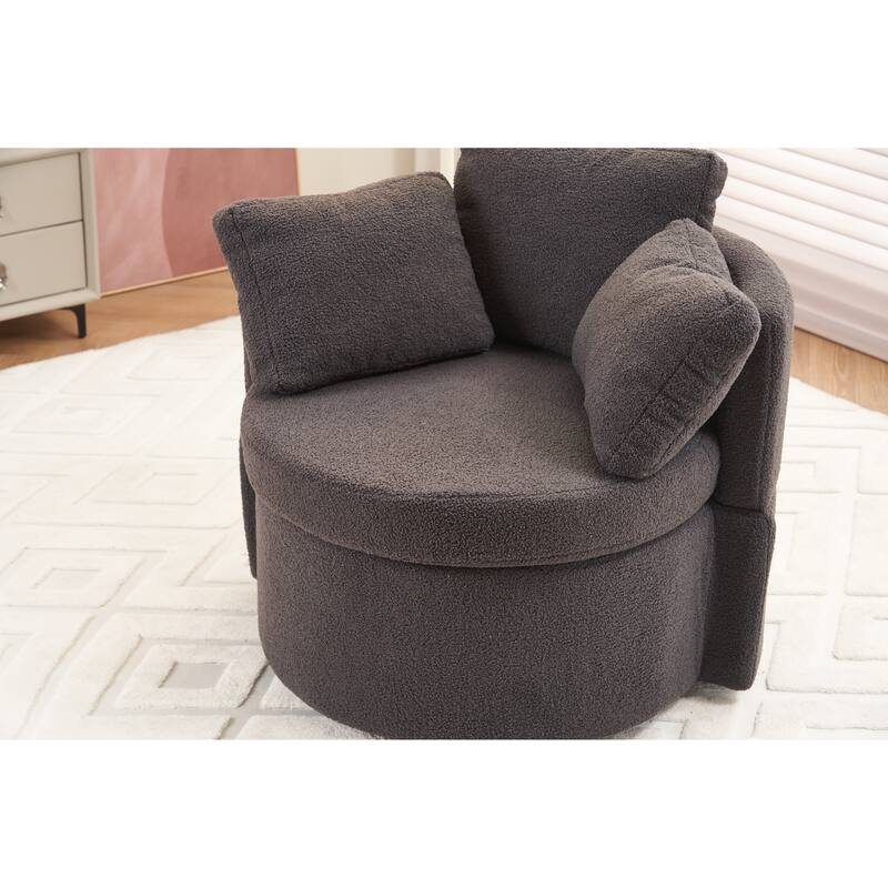 31.5" Swivel Barrel Chair with Storage
