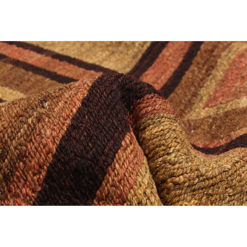 ECARPETGALLERY Flat-Weave Natural Brown Wool Tapestry Kilim - 2'11 x 4'11