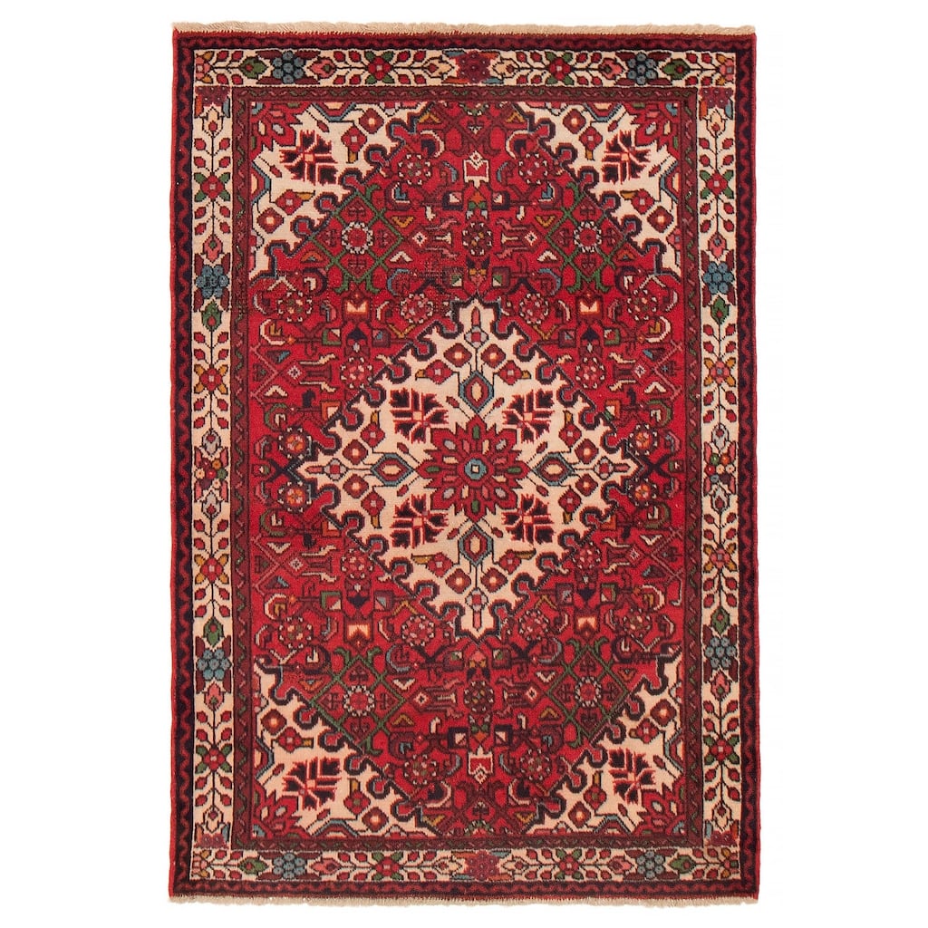 ECARPETGALLERY Hand-knotted Andelz Red Wool Rug - 3'5 x 5'1