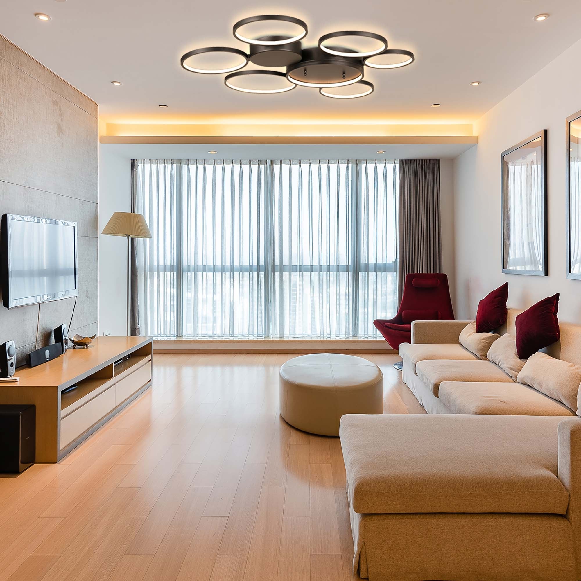 Modern Led Ceiling Light Fixture for Living Room Bedroom - Bed Bath \u0026  Beyond - 34486112, image size:2000x2000