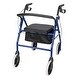 preview thumbnail 2 of 2, Heavy-Duty Extra-Wide Bariatric Rollator Walker with Padded Seat Blue