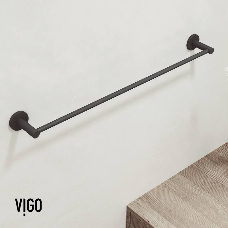 VIGO Cass 4-Piece Bathroom Hardware Accessory Set with 24 in. Towel Bar, Toilet Paper Holder, Hand Towel Holder, Hook