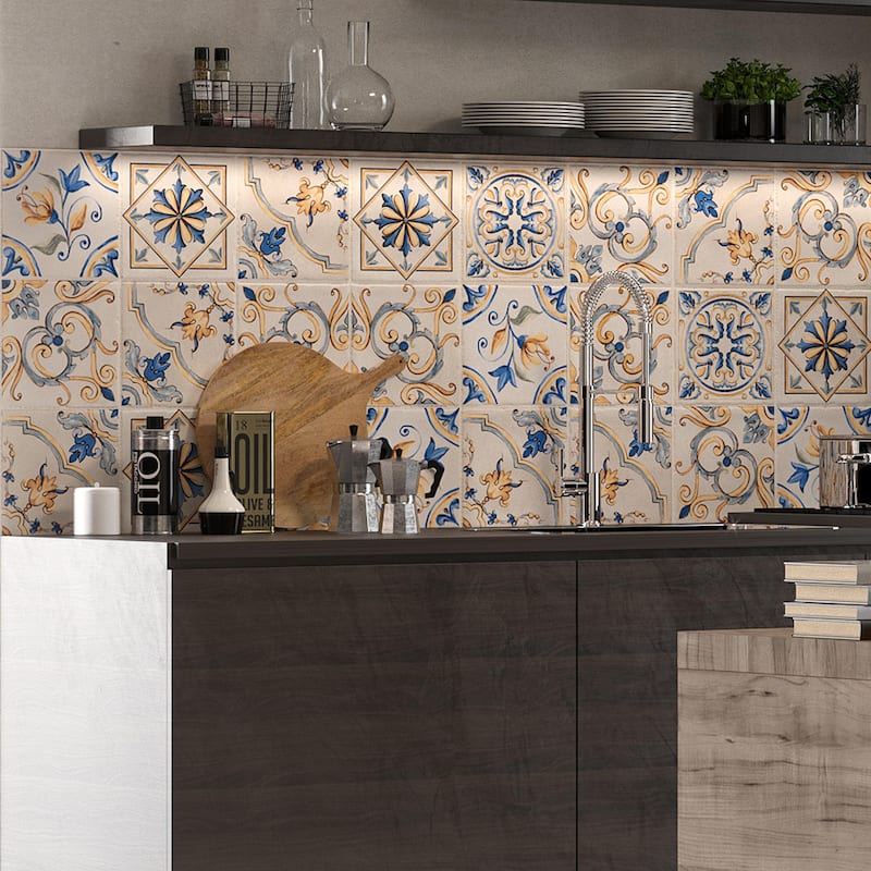 Merola Tile Toscana Giotto Decoro Mix 7-7/8" x 7-7/8" Porcelain Floor and Wall Tile