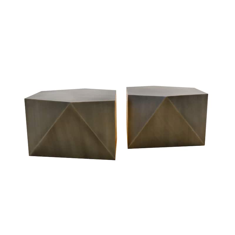 Pasargad Home Urban Chiz Style Zink Antique Finish Grey Coffee Table - W25"xD24"xH16"