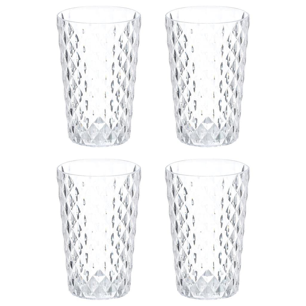 4Pcs Plastic Drinking Cups, Transparent Unbreakable Water Tumbler