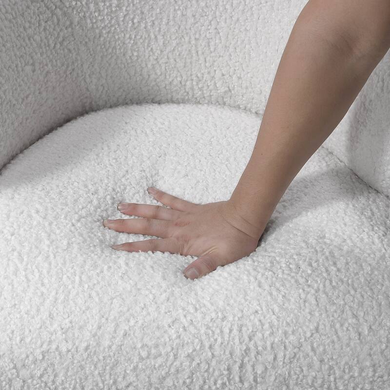 Hudson 26" Boucle Fabric Accent Chair - Black Finish Metal Legs