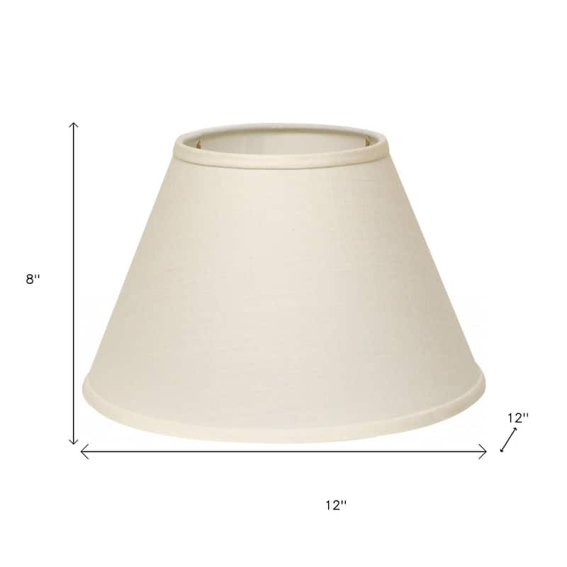 HomeRoots White Linen Empire Lamp Shade - 12" L x 12" W x 8" H