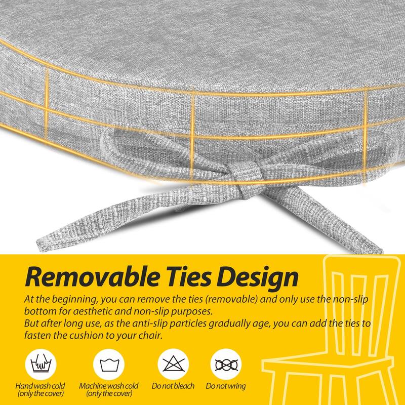 AAAAAcessories 17 in. X 16 in.Indoor Strap Non-slip Chair Cushion for Multi-scenario Setups (2 Pack) - N/A