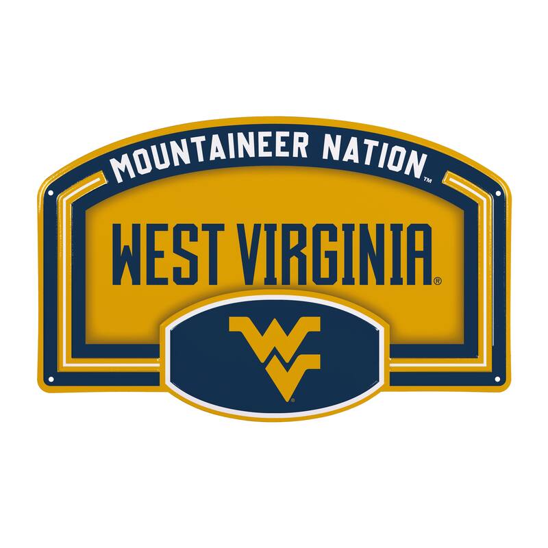 West Virginia University Embossed Steel Wall Sign, 11" x 17"