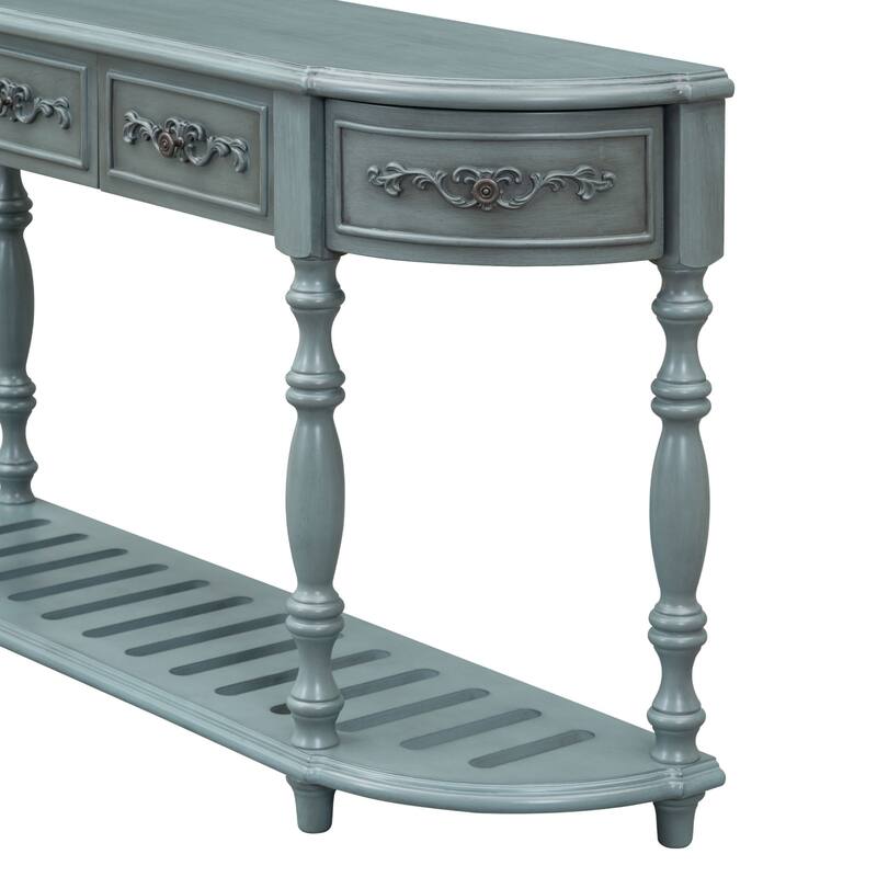 Vintage Carved, Roman Legs Combined Entry Table