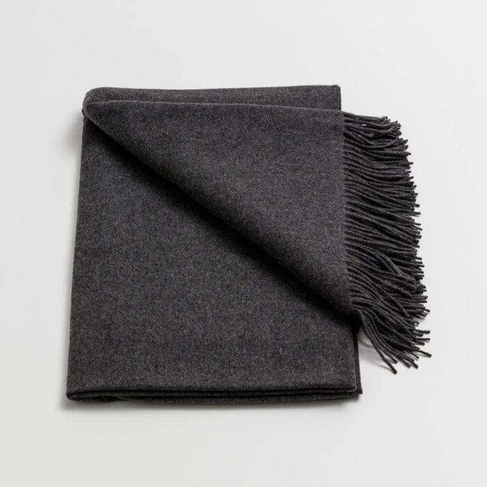 Pure Cashmere Throw Blanket – Soft & Naturally Warm - GRAPHITE