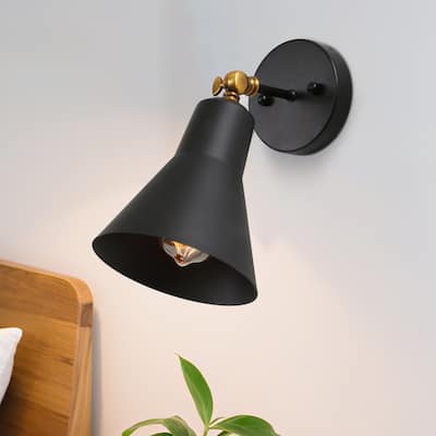 Adjustable Wall Sconce 1-Light Wall Lamp Black Light