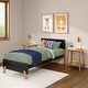 preview thumbnail 19 of 33, Mid-Century Modern Twin-Size Panel Bed Pecan/Black