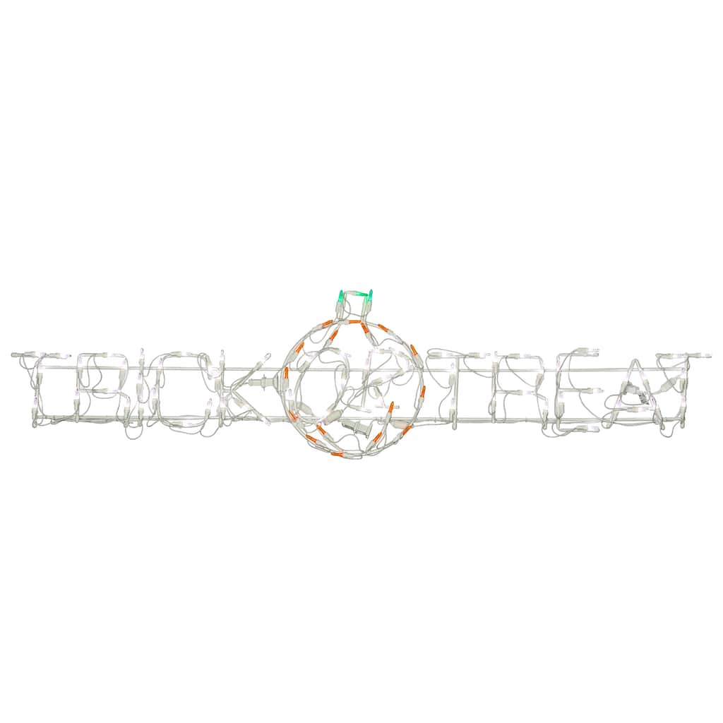 National Tree Company Halloween Lighted Sign Decoration, White, Trick or Treat, LED Lights, Plug In, 52 Inches