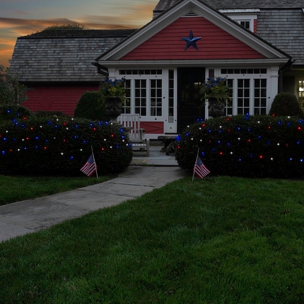 Red white and outlet blue solar lights