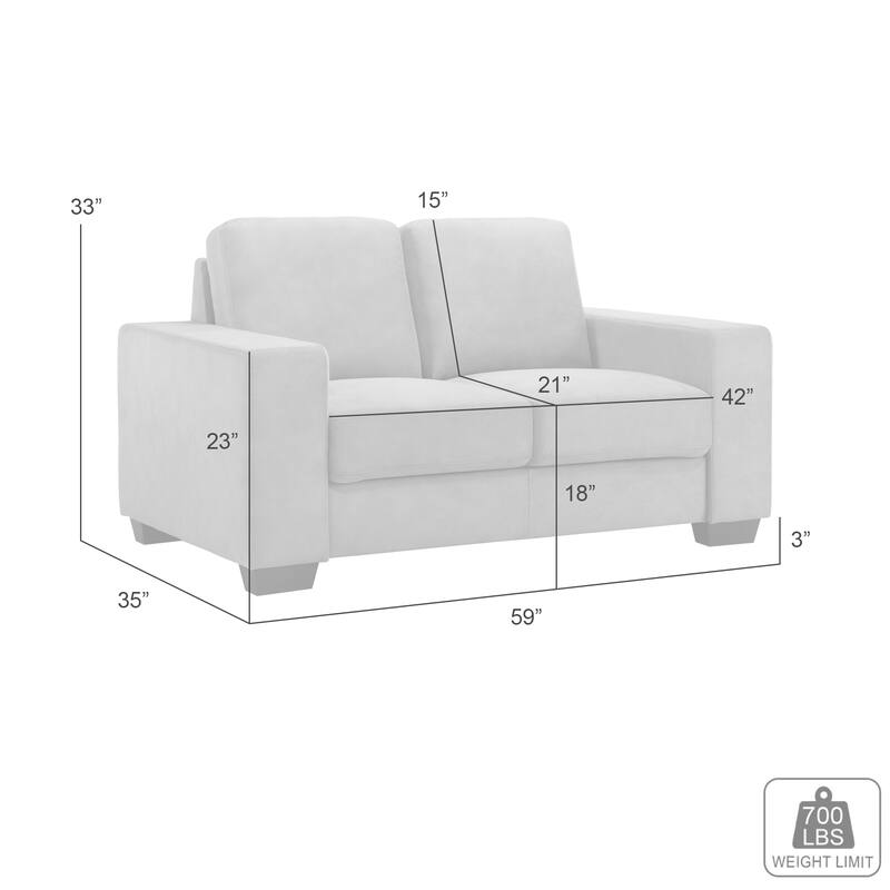 Yvonne Modern Sofa, Loveseat, Living Room Set, Upholstered Couch with Removable Cushions