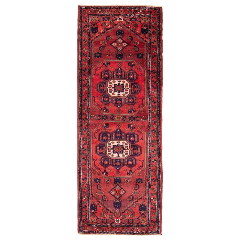 ECARPETGALLERY Hand-knotted Andelz Red Wool Rug - 3'8 x 10'2 - Red - 3'8 x 10'2