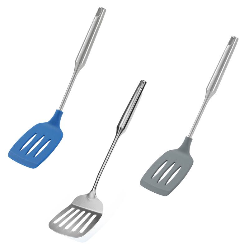 YBM Home Stainless Steel Turner, One-Piece Slotted Turner/Spatula - Multi - Pack of 3