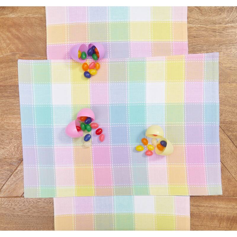 Hana Color Block Plaid Placemat Set 6