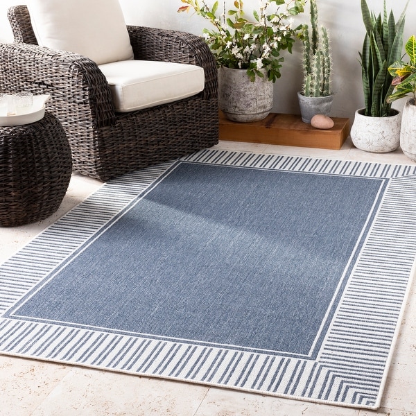 Felice Border Indoor/ Outdoor Area Rug - 8'10" x 12'10". Opens flyout.