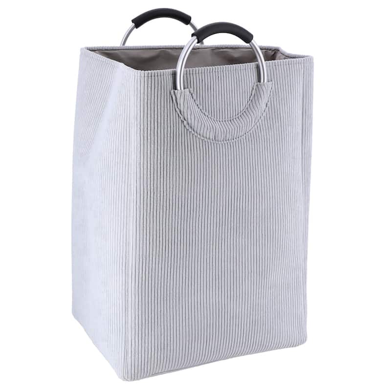 Corduroy Laundry Basket 55L - 14 L x 12 W x 25 H - Grey