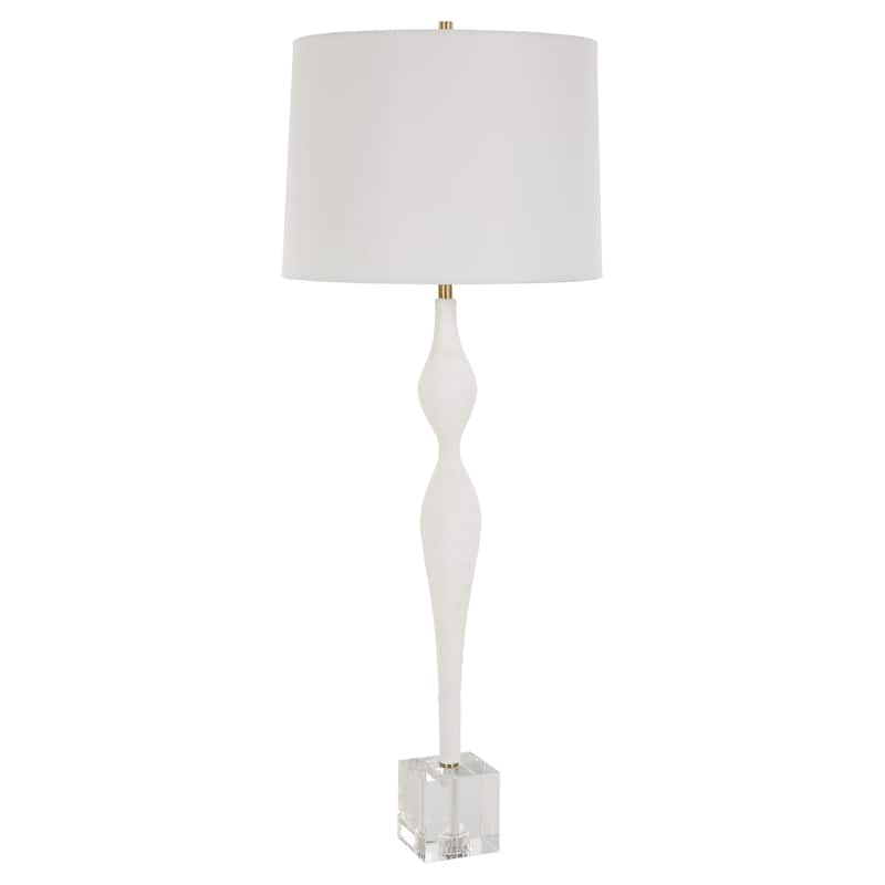 Uttermost Helena Slender White Table Lamp - 36"H,   Shade 10"H x 14"Dia