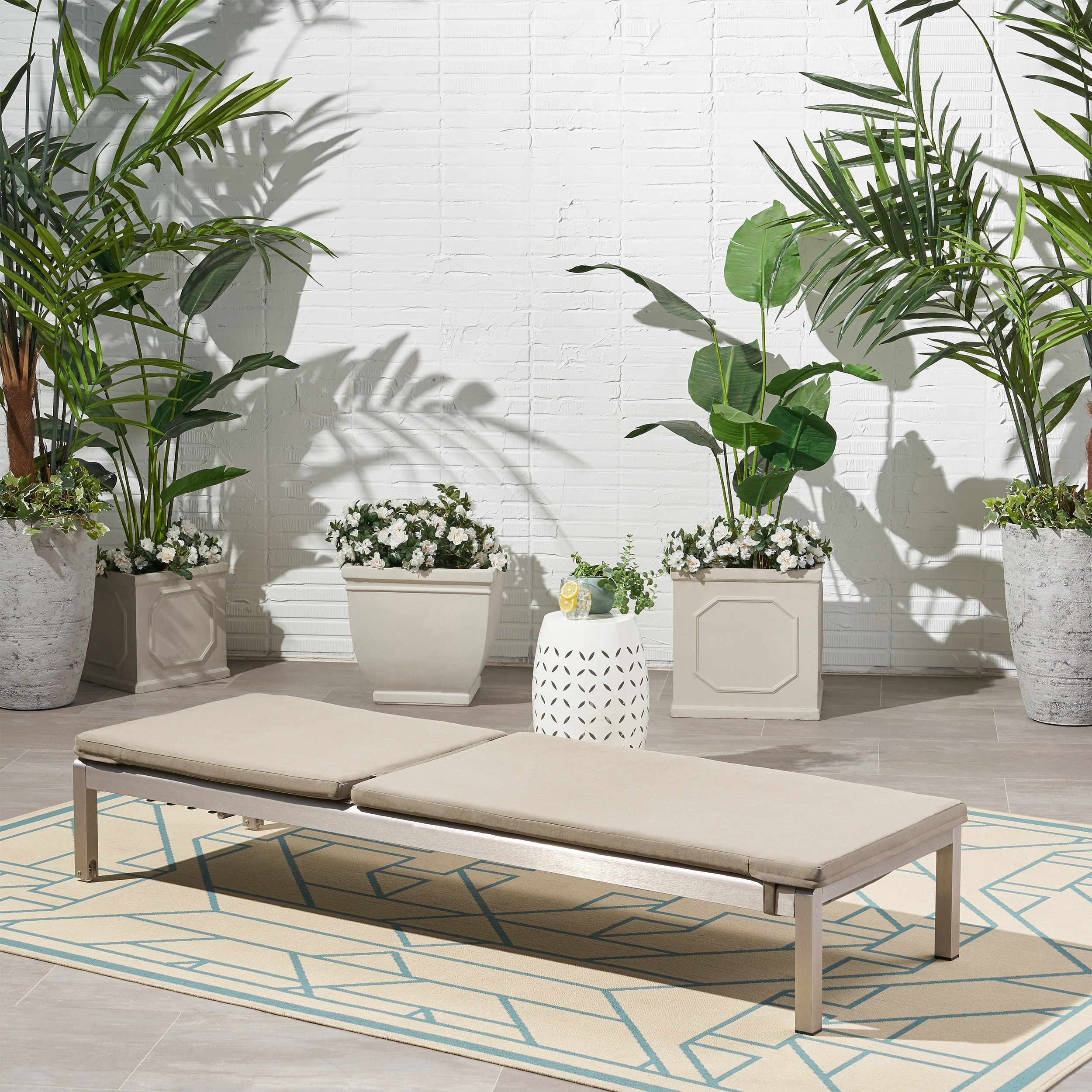 Roomfitters Cape Coral Outdoor Chaise Lounge Cushion with Removable Cover, Water Resistant