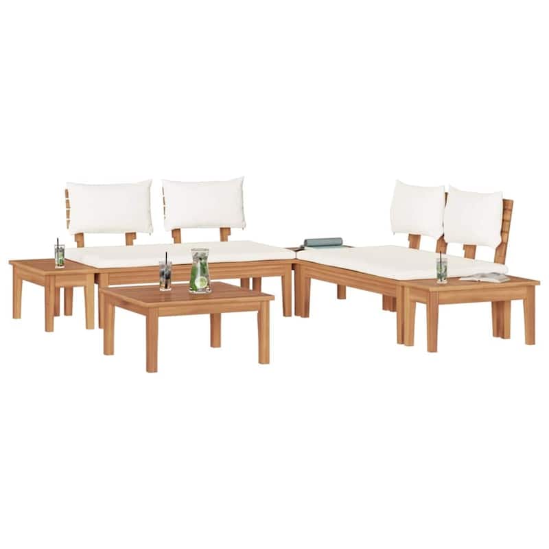 vidaXL Garden Bench Set with Cushion 3/4/5 pcs - 23.6" x 23.6" x 11.8