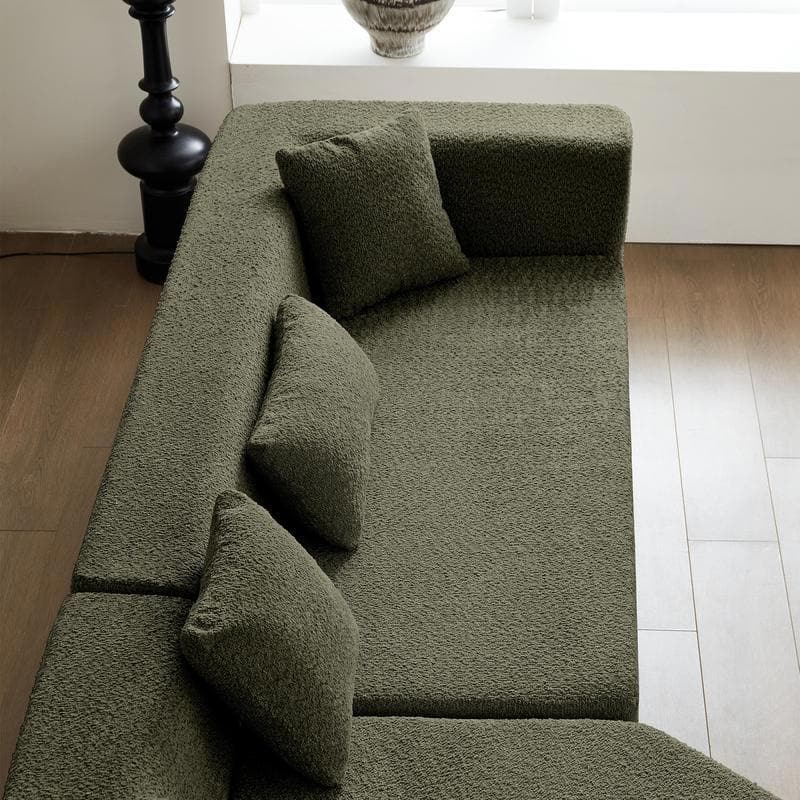 127.5'' Modern Minimalist Sectional Couch With Deep Seat,No Assembly