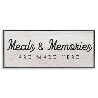 Stupell Meals & Memories Made Here Rustic Kitchen Sign Framed Wall Art - Black