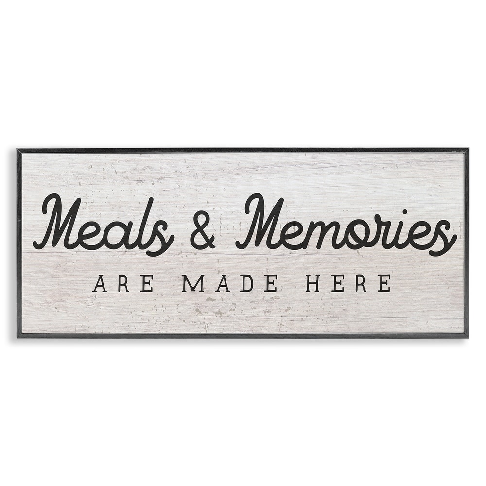 Stupell Meals & Memories Made Here Rustic Kitchen Sign Framed Wall Art - Black