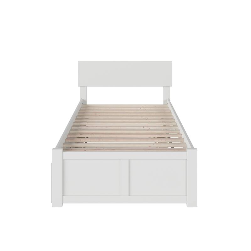 AFI Orlando Platform Bed with Footboard & Twin XL Trundle