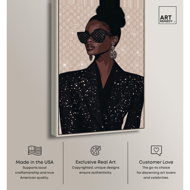 Elegant Woman Sparkle Canvas by Art Remedy