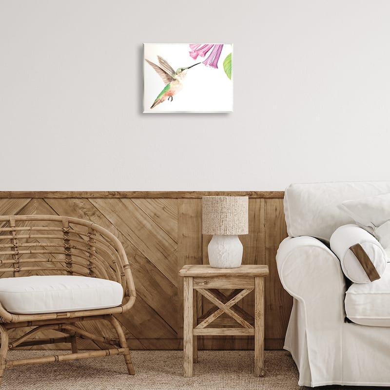 Stupell Hummingbird & Bluebell Flower Wall Plaque Art Design By Stephanie Fielden