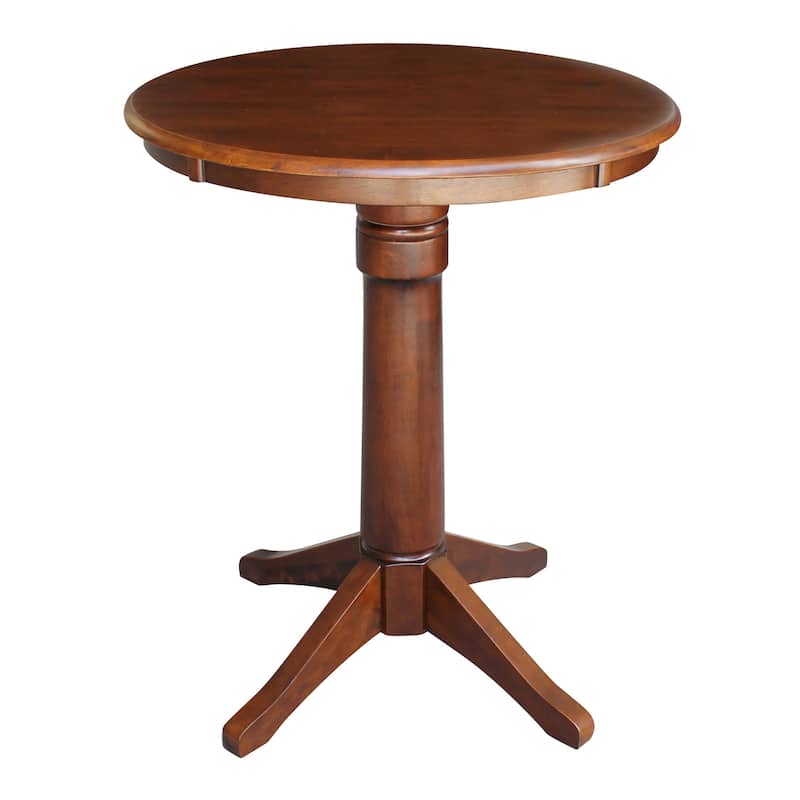 30 Inch Round Pedestal Table - Counter Height - Espresso