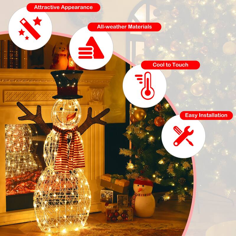 Christmas Outdoor Lighted Snowman Yard Decorations with LED Lights