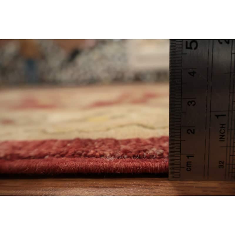 Hand Knotted Oriental 100% Wool Carpet Traditional Floral Red Peshawar Runner Rug - 8' 3'' X 2' 6''