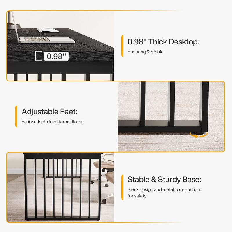 78.74" Extra Long Computer Desk, Double 2-Person Desk, Workstation Writing Study Table for Home Office