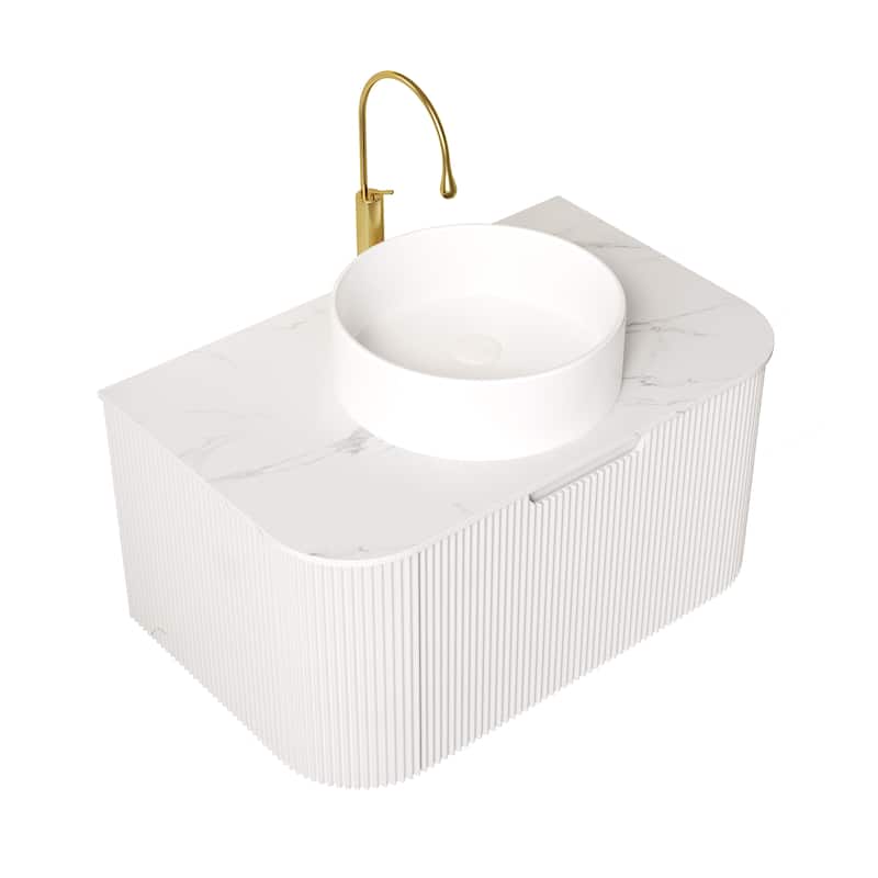 Wall-Mounted Floating Bathroom Vanity with Sink