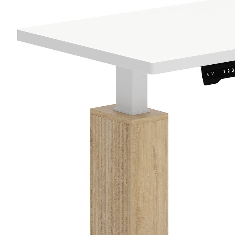 Moasis L-Shaped Electric Standing Desk with LED Lights