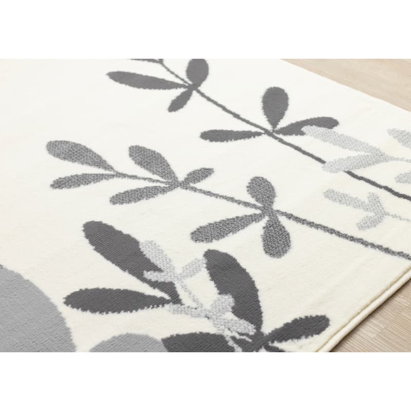 Cream Grey Bunny Kids Nursery Area Rug, 3'11" x 5'7"